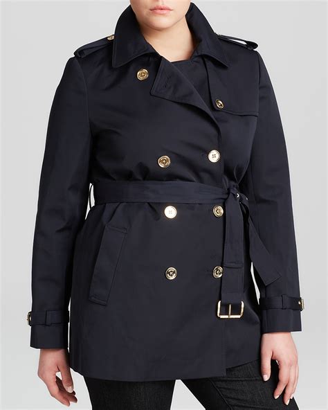 michael michael kors plus size double breasted trench coat|Michael Kors single breasted coat.